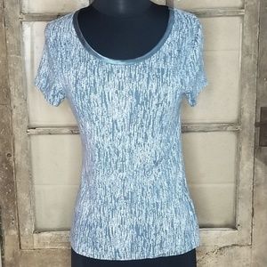 Banana Republic blouse size small green and white